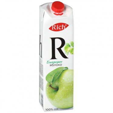 Сок Rich яблочный осветленный - 1 л.
