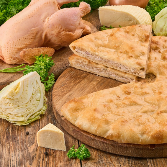 С курицей, сыром и капустой