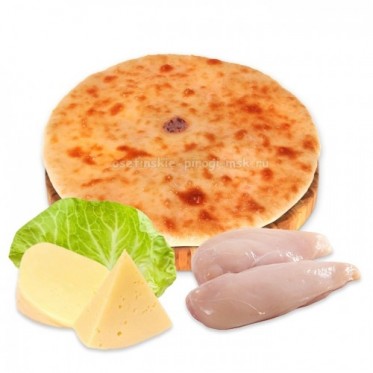Осетинский пирог с курицей, сыром и капустой